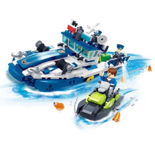 Bộ lắp ráp Tàu Tuần Tra Cảnh Sát Biển ZDEL DL-10003 với 531 chi tiết, đồ chơi mô hình cảnh sát biển cho bé trai 5 tuổi, giá tốt.