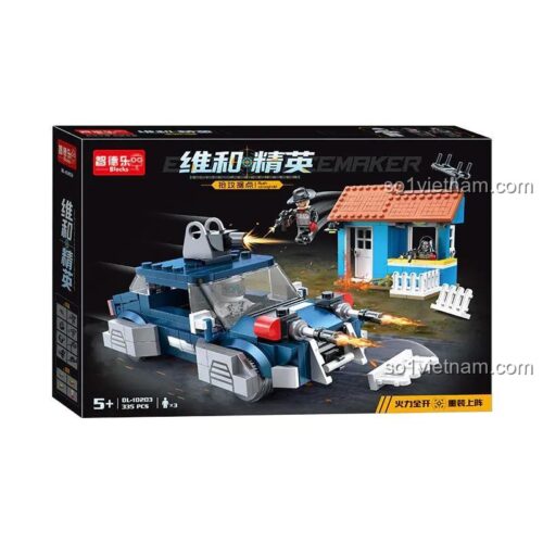 Hộp đồ chơi mô hình Cảnh giao tranh quân sự ZDEL DL10203, 335 mảnh, chất lượng cao.