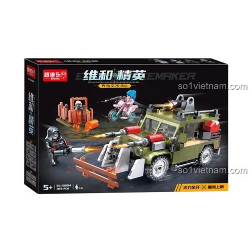 Hộp đồ chơi lắp ráp ZDEL DL-10204 Xe Jeep chiến đấu, món quà sáng tạo cho con trai.