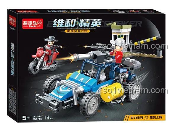 Hộp sản phẩm ZDEL DL-10207 Xe Jeep Quân Sự Tấn Công Tiền Tuyến 212 Mảnh