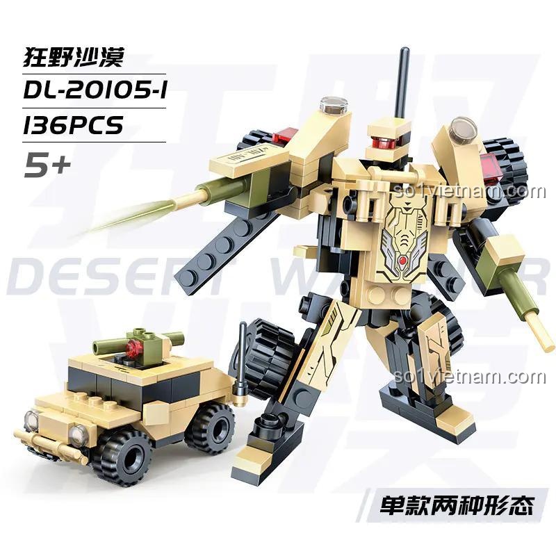 Mô hình Robot Biến Hình ZDEL DL-20105-1 Wild Desert, đồ chơi mô hình 136 chi tiết, cho bé trai 6 tuổi, giá tốt.