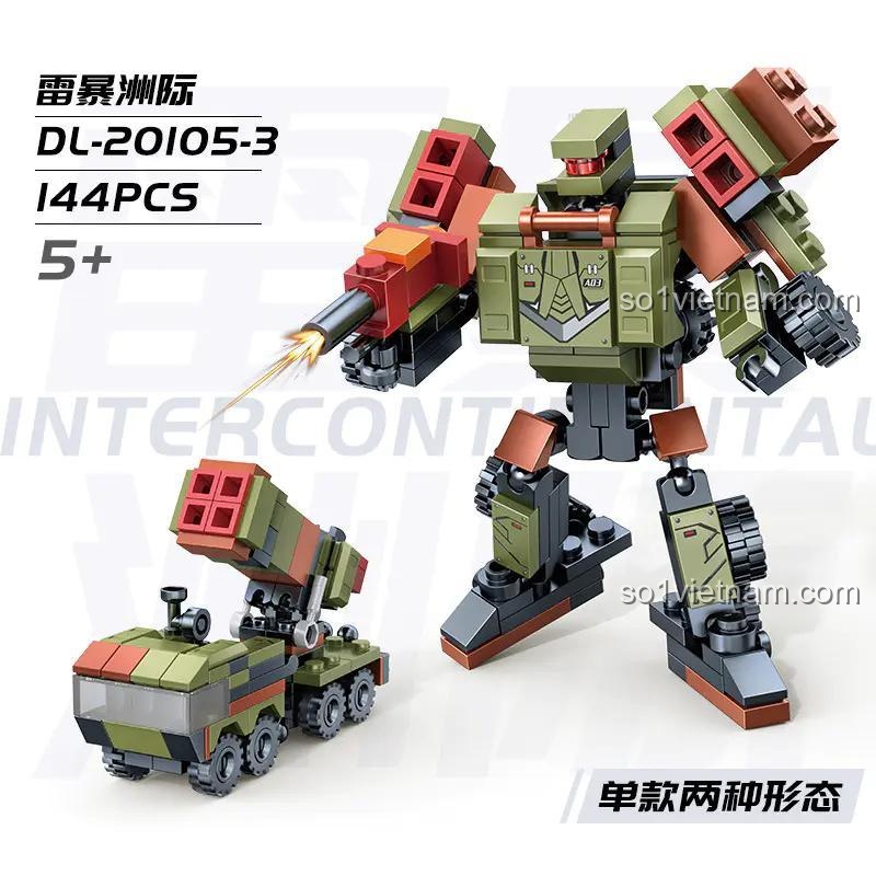 Đồ chơi lắp ráp DL-20105-3 Intercontinental Thunderstorm, Robot Biến Hình 144 chi tiết, đồ chơi xây dựng cho bé trai 6 tuổi, giá hời.