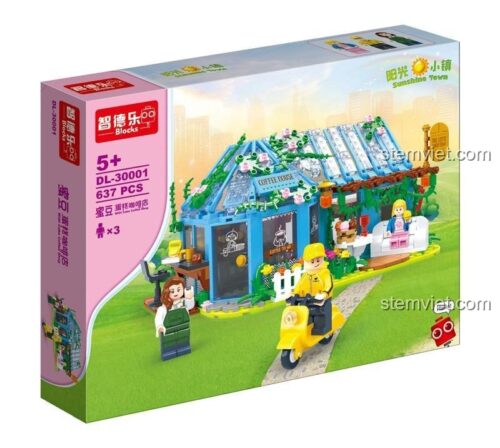 Hộp đồ chơi lắp ráp Quán Cà Phê Bánh Mật Đậu Thị Trấn Nắng ZDEL DL-30001, bộ xếp hình cửa hàng bánh 637 mảnh, quà tặng bé gái 6 tuổi.