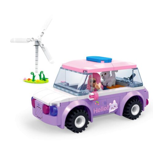 Bộ lắp ghép Xe Mini Nắng Chạy Thị Trấn Nắng ZDEL DL-30006 màu hồng tím dễ thương cho bé gái 6 tuổi giá tốt