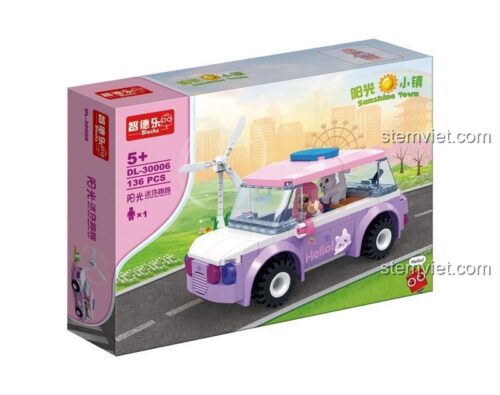 Hộp đồ chơi lắp ráp ZDEL DL-30006 Xe ô tô mini Thị Trấn Nắng với 136 mảnh ghép chất lượng cao