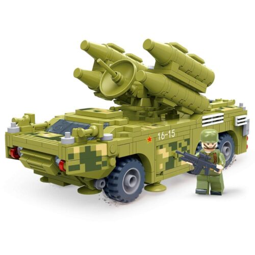 Bộ lắp ráp ZDEL DL-40013 Xe Tên Lửa Phòng Không Hồng Kỳ-7 với lính, mô hình tên lửa phòng không cho bé trai 5 tuổi, giá tốt.