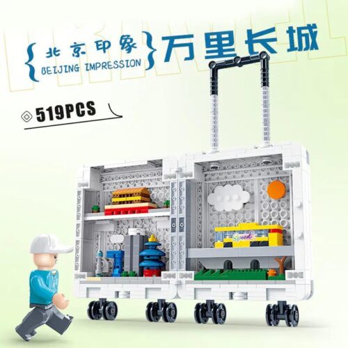Bộ lắp ghép Mô hình vali du lịch ZDEL DL-50351 Ấn tượng Bắc Kinh giá tốt cho bé trai 5 tuổi, tái hiện danh lam thắng cảnh Bắc Kinh thu nhỏ.
