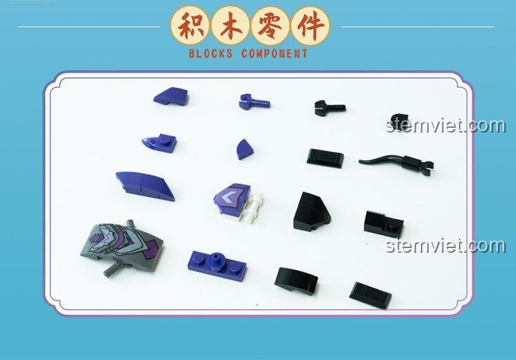 Các chi tiết mảnh ghép của đồ chơi lắp ráp Mô hình Linh Thú Bọ Cạp 012, chất liệu nhựa cao cấp, an toàn cho bé.