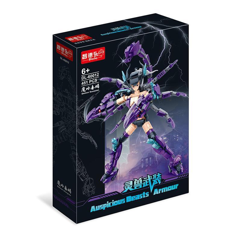 Hộp sản phẩm bộ đồ chơi Mô hình Linh Thú Vũ Trang Bọ Cạp Ma Âm ZDEL DL-60012, phù hợp cho bé trai 6 tuổi, chất lượng cao.