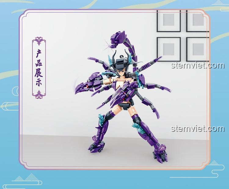 Mô hình đồ chơi mô hình Chiến Giáp Bọ Cạp ZDEL DL-60012 được trưng bày, thể hiện vẻ đẹp và sự linh hoạt của sản phẩm.