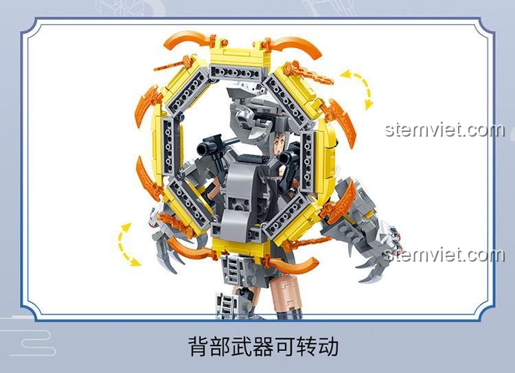 Đồ chơi mô hình ZDEL DL-60013 Linh Thú Chiến Giáp Sói Trăng Sáng với vũ khí lưng có thể xoay