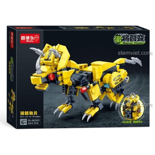 Hộp bộ lắp ghép ZDEL DL-60103 Khủng Long Biến Hình Trứng, chất lượng cao, hình ảnh rõ nét, cho bé trai 5 tuổi, giá tiết kiệm