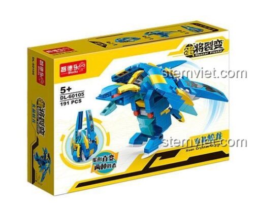 Hộp đồ chơi lắp ráp Rồng Huyền Tinh ZDEL DL-60105, bộ xếp hình khủng long biến hình chất lượng cao, món quà đáng tiền cho bé trai 5 tuổi.