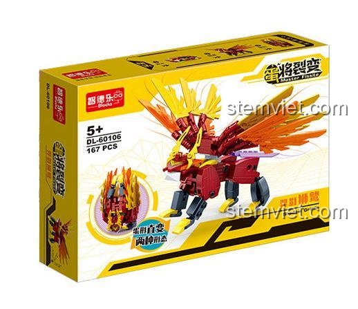 Hộp bộ lắp ghép ZDEL DL-60106 Trứng Biến Hình: Sư Tử Cánh Ưng Hậu Nghệ 167 mảnh, đồ chơi mô hình chất lượng cao cho bé trai 5 tuổi, giá tiết kiệm