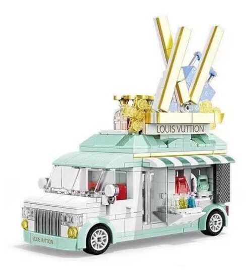Bộ đồ chơi Zhe Gao 00306 Xe Tải Bán Hàng Louis Vuitton màu xanh lơ trắng, mô hình xe Louis Vuitton độc đáo, phù hợp bé gái 6 tuổi, giá tốt.