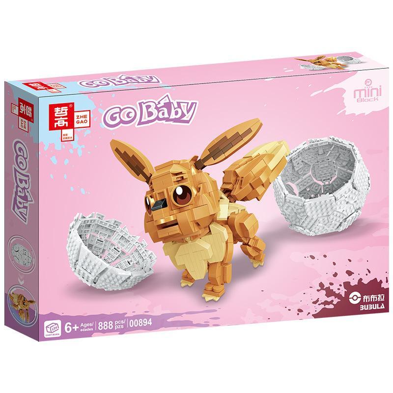 Bộ đồ chơi lắp ráp Pokemon Eevee Zhe Gao 00894 888 mảnh ghép, mô hình Eevee đáng yêu, phù hợp bé trai bé gái 6 tuổi, giá tốt.