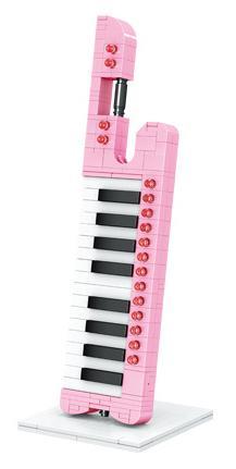 Mô hình đàn Keytar màu hồng Zhe Gao 00945 cho bé gái 6 tuổi, bộ lắp ghép giá rẻ.