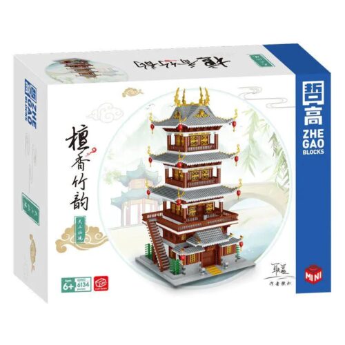 Bộ lắp ghép Zhe Gao 00960 Tháp Đàn Hương Trúc Vận Tiên Cảnh, mô hình kiến trúc cổ Trung Hoa chất lượng cao, giá tốt cho bé 6 tuổi.
