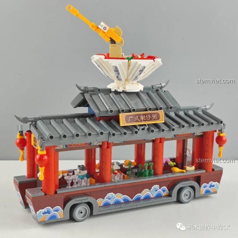 Lắp ráp mái của bộ lắp ghép Zhe Gao 01004 Xe Bán Cháo Thuyền Quảng Đông, đồ chơi mô hình giá tốt
