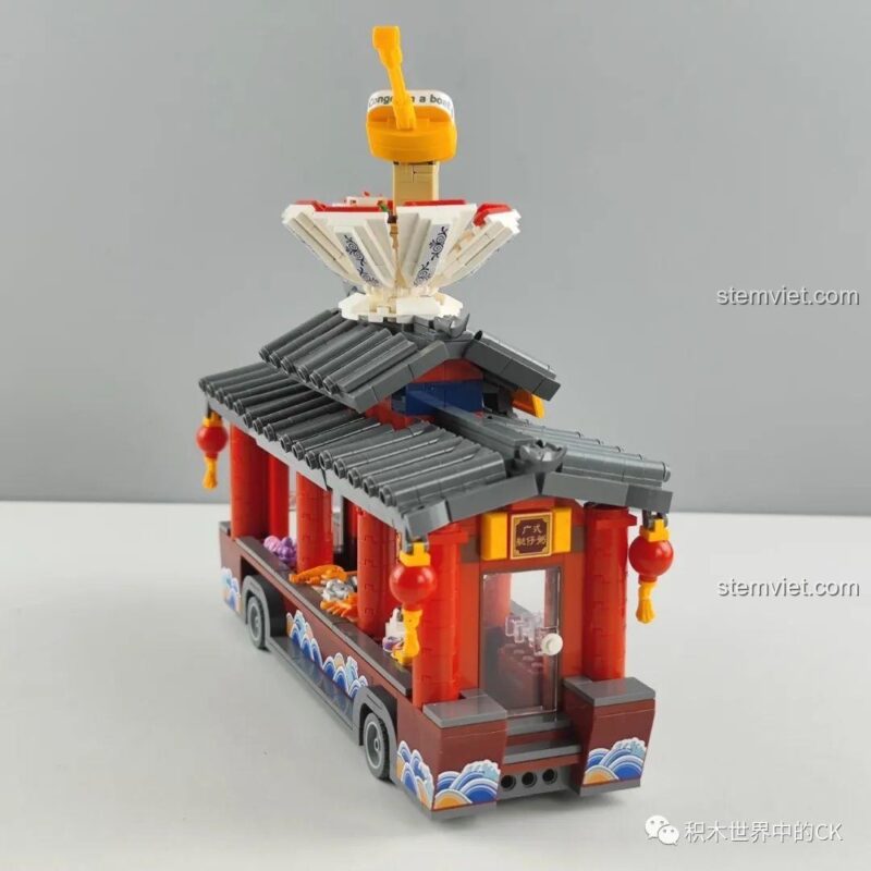 Mô hình hoàn chỉnh bộ lắp ghép Zhe Gao 01004 Xe Bán Cháo Thuyền Quảng Đông, đồ chơi xây dựng 1198 mảnh, giá tốt