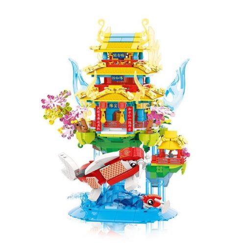 Bộ lắp ghép Lầu Vọng Cảnh Changyin Pavilion Zhe Gao GC1002 889 mảnh ghép, đồ chơi mô hình kiến trúc cổ phong tinh xảo cho bé 6 tuổi, giá tiết kiệm