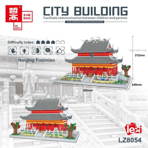 Bộ lắp ghép Zhe Gao LZ8054 Nanjing Fuzimiao kích thước mô hình