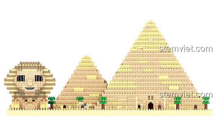 Zhe Gao LZ8194 Bộ đồ chơi Kim tự tháp Nhân sư, 2297 chi tiết, kiến trúc Ai Cập, phù hợp cho bé trai và bé gái 6 tuổi trở lên