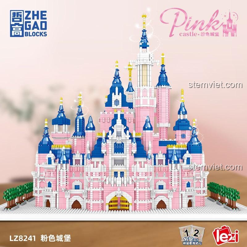 Bộ lắp ghép Lâu đài Công chúa Hồng Zhe Gao LZ8241, mô hình đẹp mắt, chất lượng tốt, món quà ý nghĩa cho bé gái 6 tuổi.