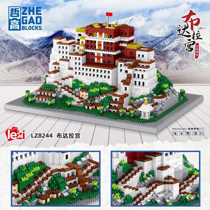 Bộ lắp ghép Cung điện Potala Zhe Gao LZ8244 2782 mảnh ghép, mô hình kiến trúc tinh xảo cho bé 6 tuổi, giá tốt