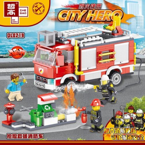 Bộ đồ chơi Xe cứu hỏa Zhe Gao QL0219 Anh Hùng Thành Phố 370 mảnh, đồ chơi lắp ráp Xe cứu nạn cho bé trai 6 tuổi giá tốt