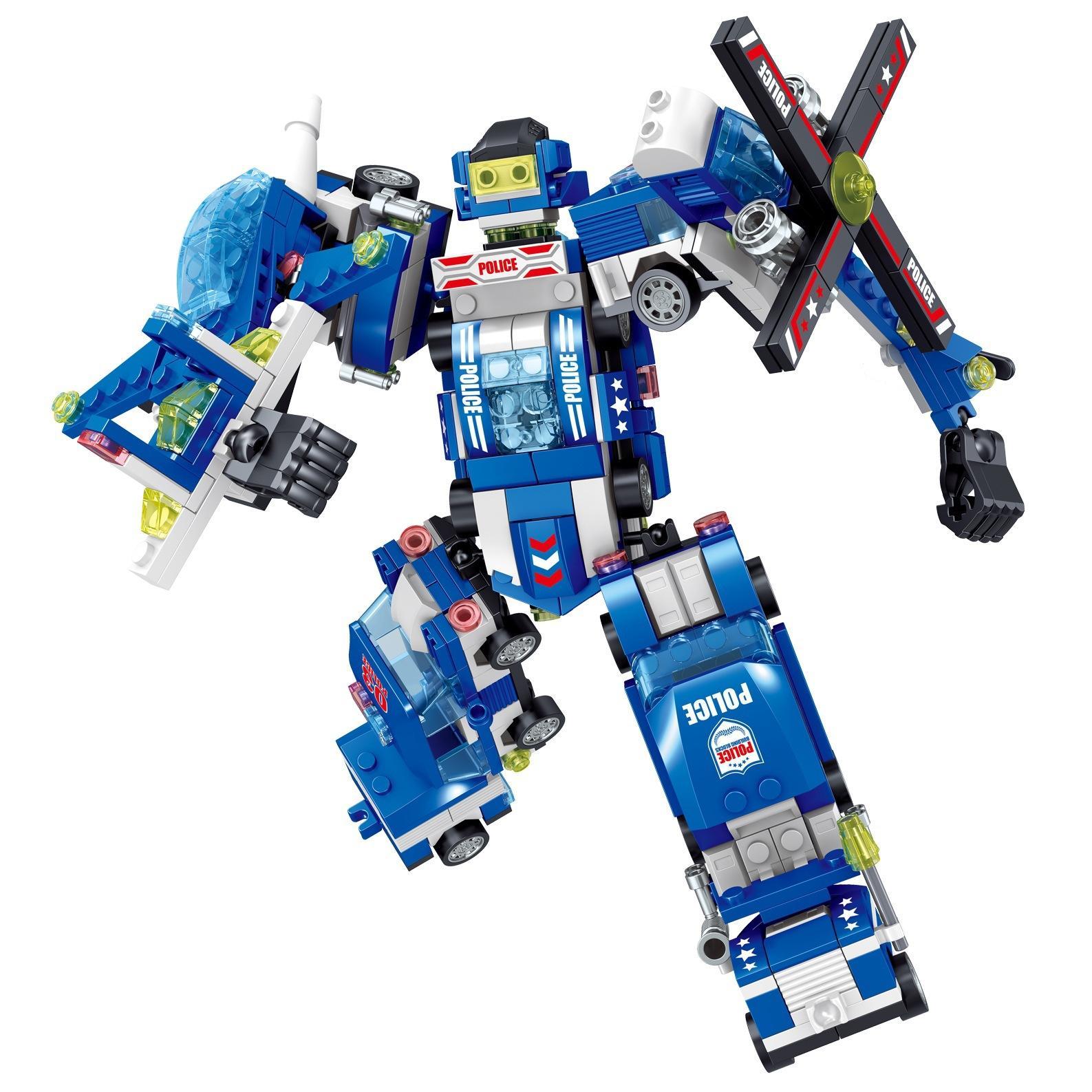 Robot cảnh sát biến hình Zhe Gao QL0261 mạnh mẽ, đồ chơi lắp ráp cho bé trai 6 tuổi, giá tốt