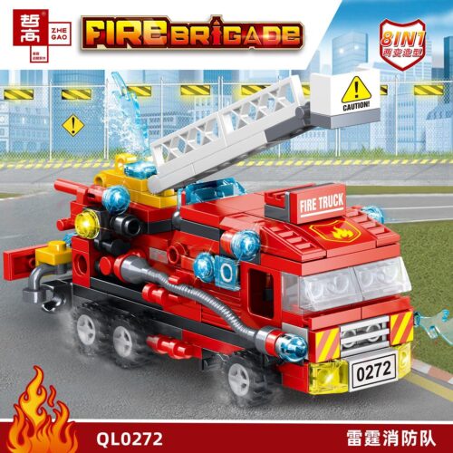 Bộ đồ chơi Xe cứu hỏa Zhe Gao QL0272 8 trong 1, đồ chơi lắp ráp biến hình robot cho bé trai 6 tuổi, giá tốt.