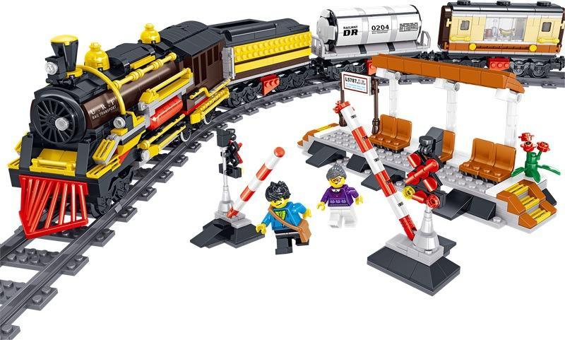 Bộ lắp ráp Tàu Hỏa Hơi Nước Persond Zhe Gao QL0313, đồ chơi mô hình tàu hỏa cổ điển cho bé trai 6 tuổi, giá tốt.