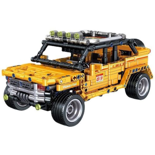 Bộ lắp ráp Zhe Gao QL0498 Xe Địa Hình Kéo Lùi màu vàng, 706 chi tiết, đồ chơi mô hình cho bé trai 6 tuổi, giá tốt.