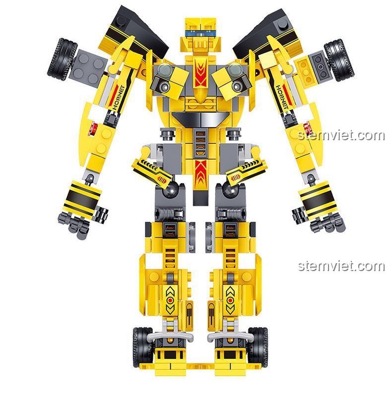 Hộp sản phẩm Zhe Gao QL0732 Robot Biến Hình Bumblebee, bộ đồ chơi lắp ráp 312 mảnh, quà tặng hấp dẫn, giá bình dân.