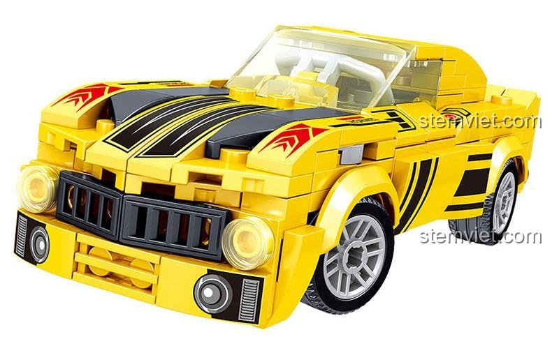 Robot Biến Hình Bumblebee Zhe Gao QL0732, mô hình lắp ráp chi tiết, màu vàng đen nổi bật, đồ chơi phát triển trí tuệ.