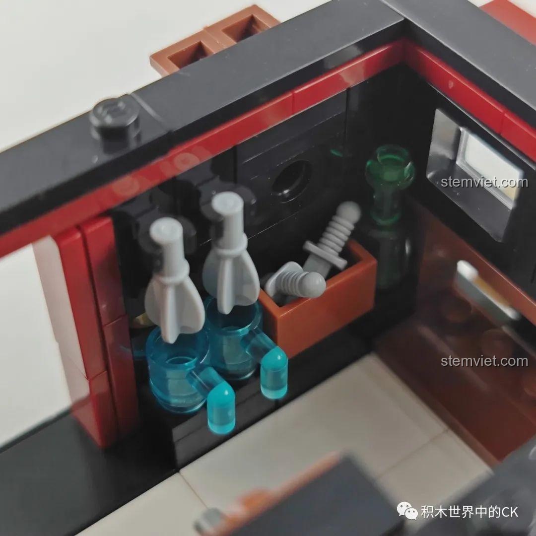 Mô hình Zhe Gao Xe Cháo Thuyền và Xe Lòng Bò Đường Phố kết hợp với các bộ nhà phố khác