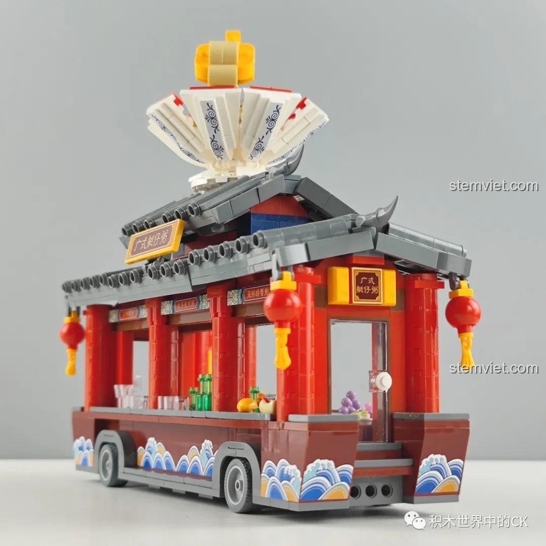 Mô hình hoàn chỉnh Zhe Gao Xe Cháo Thuyền Đường Phố 01004 nhìn từ phía sau