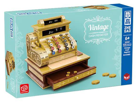 Hộp sản phẩm bộ lắp ghép ZHEGAO 00387 Máy thu ngân cổ điển
