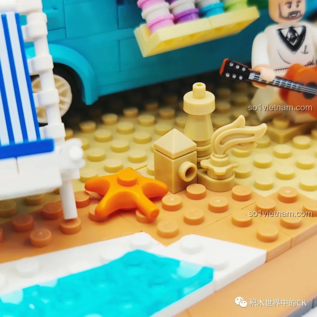 Chi tiết xe kem ZHEGAO 00415, minifigure khách hàng nam