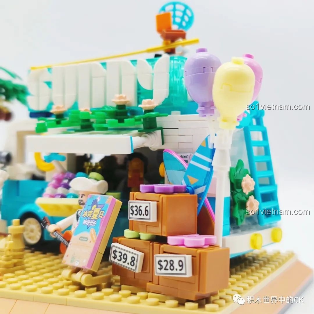 Chi tiết xe kem ZHEGAO 00415, phụ kiện trên nóc xe