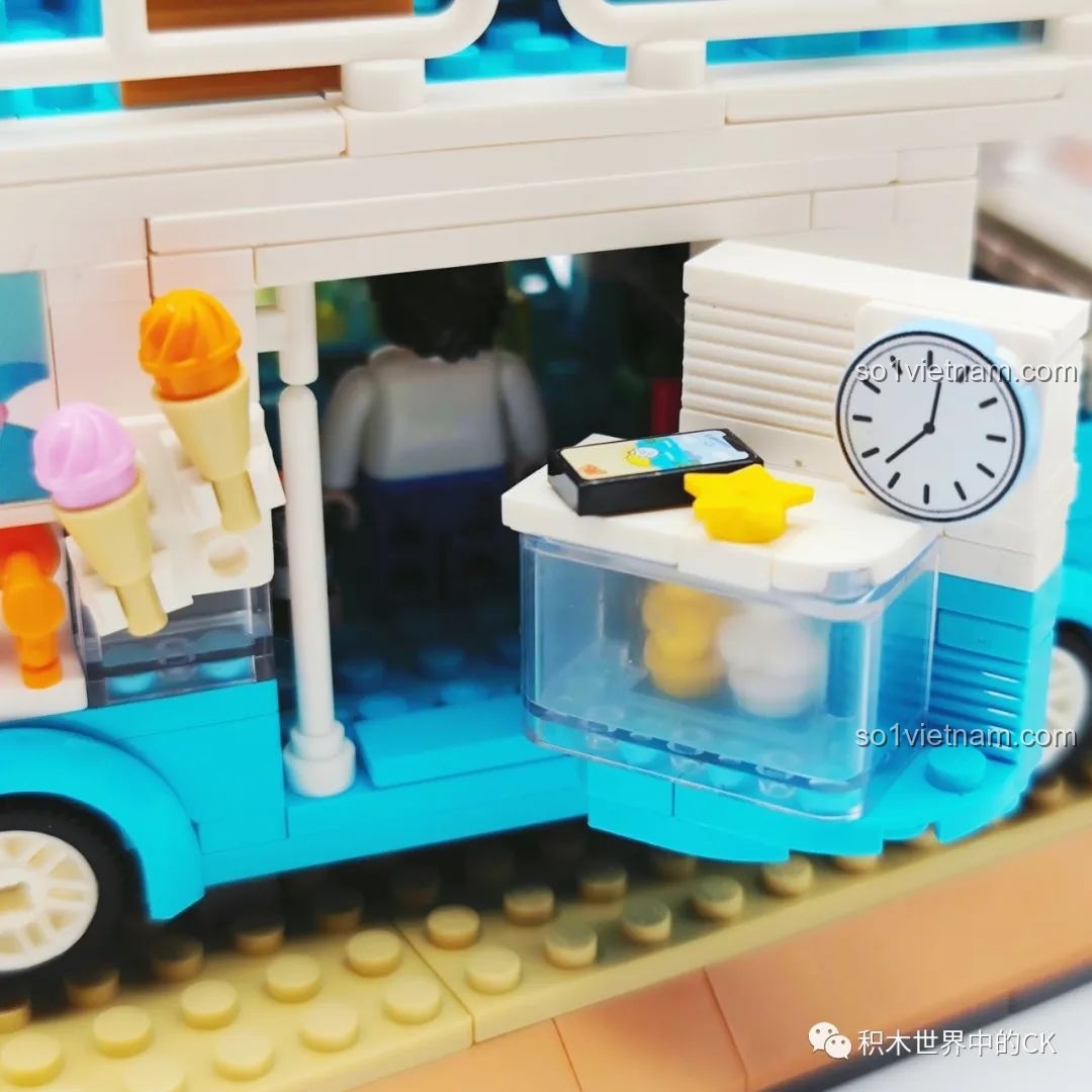 Chi tiết xe kem ZHEGAO 00415, đèn pha