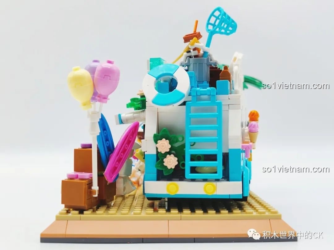 Chi tiết xe kem ZHEGAO 00415, minifigure người bán kem