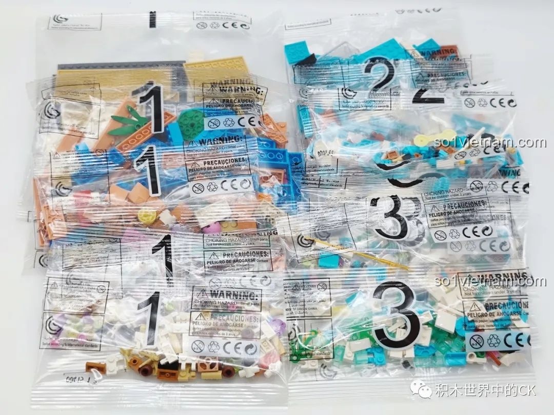 Quá trình lắp ráp bộ ZHEGAO 00415, trang trí bãi biển