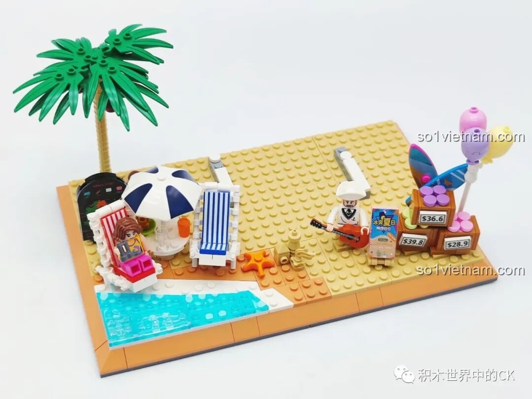 Thành phẩm bộ lắp ráp Xe Kem Hè ZHEGAO 00415 nhìn từ phía trước