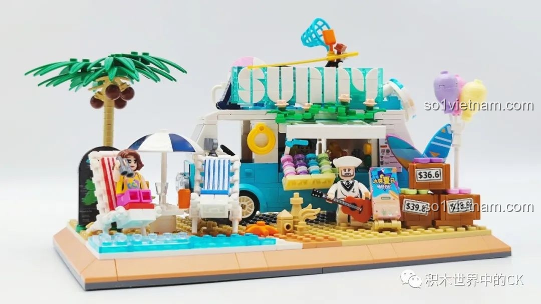 Thành phẩm bộ lắp ráp Xe Kem Hè ZHEGAO 00415 nhìn từ bên phải