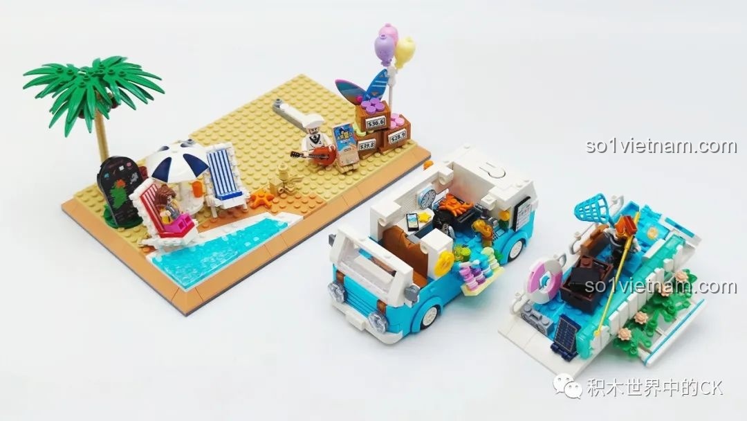 Tổng thể bộ lắp ráp Xe Kem Hè ZHEGAO 00415 nhìn từ trên cao