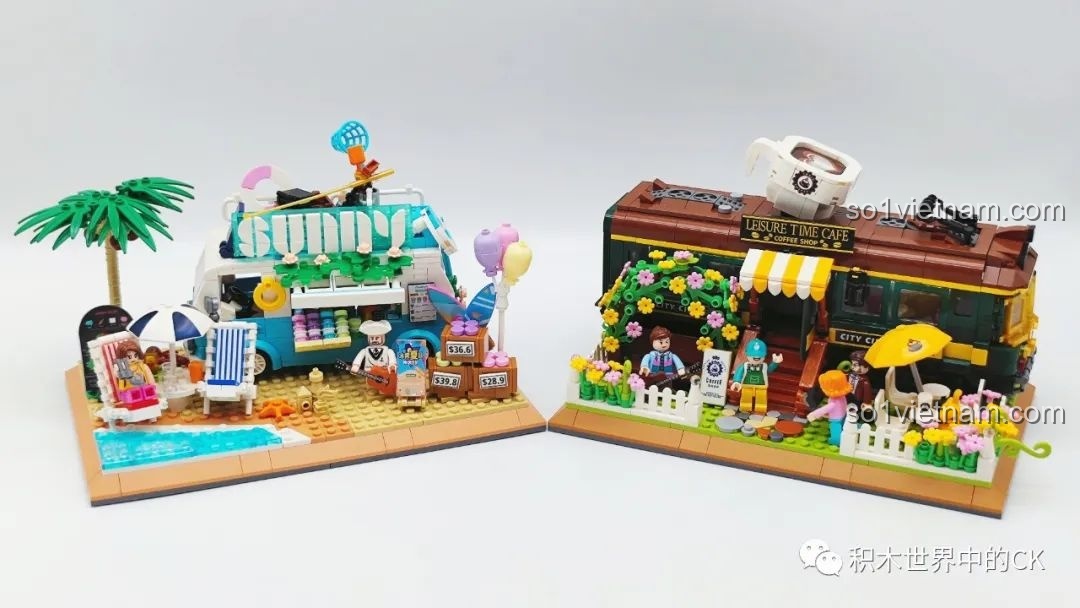 Tổng thể bộ lắp ráp Xe Kem Hè ZHEGAO 00415 và bộ Cafe