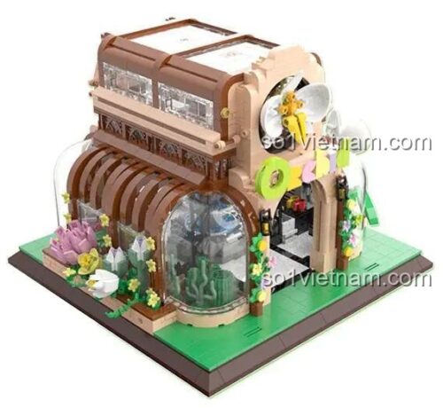 Mô hình nhà kính hoa lan ZHEGAO 00419 nhìn từ bên