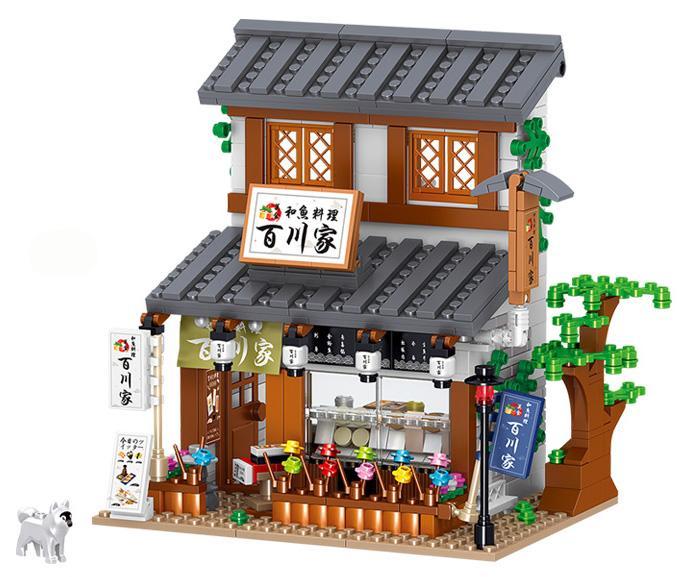 Bộ lắp ghép Zhegao 00865 Nhà hàng Nhật Bản 百川家 và Món Cá, mô hình kiến trúc tinh xảo, phù hợp bé 6 tuổi, giá tốt.